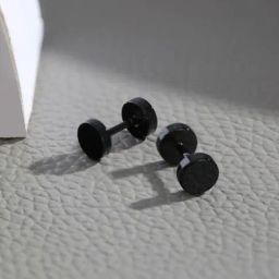 Bold by Priyaasi Black Round Studs for Men - 7 mm-image-91