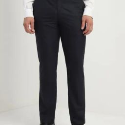 Allen Solly Navy Slim fit Solid Trousers-image-77
