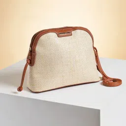 Forever Glam by Pantaloons Off White Solid Medium Cross Body Bag-image-32