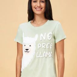 Dreamz by Pantaloons Pista Green Cotton Graphic Print T-Shirt-picture-15
