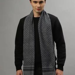 Gant Black Wool Printed Muffler-image-19