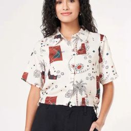 People by Pantaloons White Print Shirt-picture-43