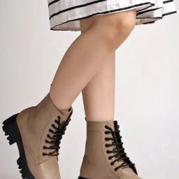 Shoetopia Women's Tan Derby Boots-image-77