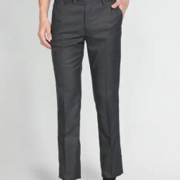 Arrow Grey Regular Fit Self Pattern Trousers-image-6