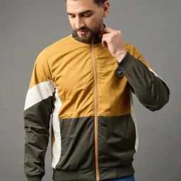 Club York Mustard Regular Fit Colour Block Jackets-image-109