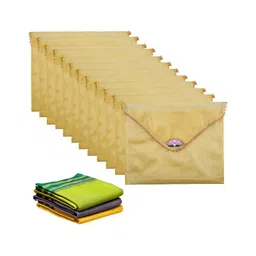 Aura Gold-Toned & Pink 12 Pieces Organza Saree Covers Organisers-53