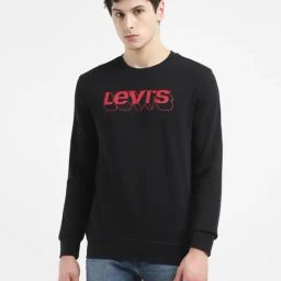 Levi's Black Regular Fit Logo Printed Sweatshirt-image-66