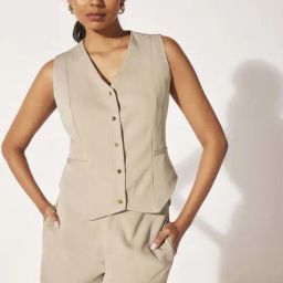 The Label Life Beige Plain Waist Coat-image-40