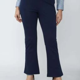 Van Heusen Navy Mid Rise Trousers-image-79