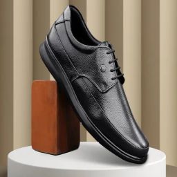 Bacca Bucci Men's Leather Office Black Derby Shoes-image-85