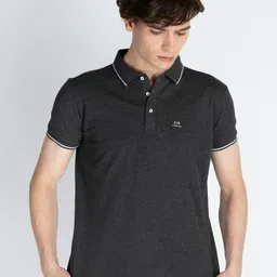Status Quo Men Solid Polo Collar Cotton Slim Fit T-shirt-image-81