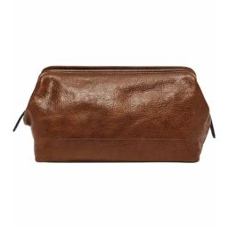 Fossil Cognac Travel Small Leather Shave Kit Bag-46