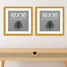 Art Street Synthetic Wood Gold Document Photo Frame (16 x 16 Inch) - Set of 2 image 4