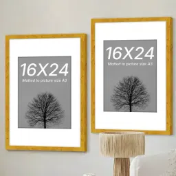 Art Street Synthetic Wood Gold Document Photo Frame (16 x 24 Inch) - Set of 2-picture-42