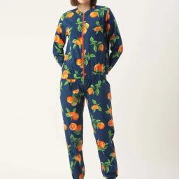 Clt.s Blue Cotton Printed Jacket Joggers Set-picture-21