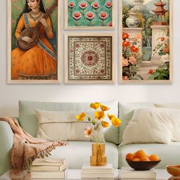 Kotart Brown, Green & Pink 4 Pieces Wooden Floral And Botanical Wall Arts-picture-34