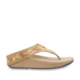 Metro Women's Beige Thong Wedges-image-86