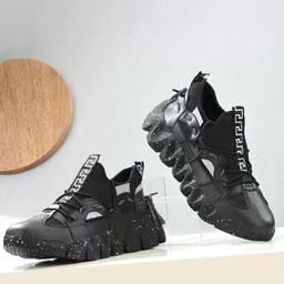 Woyak Men Round Toe Lace-Ups Perforations Sneakers-image-87