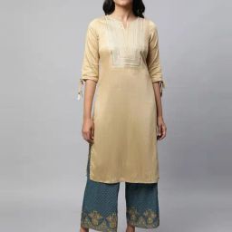 Aurelia Beige Embroidered Straight Kurta-image-69