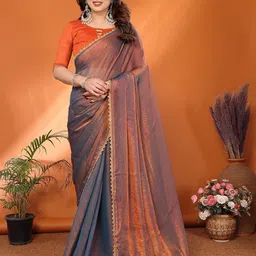 Moda Rapido Embellished Gotta Patti Tissue Saree-image-39