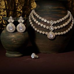 AMI Gold-Plated Stone-Studded Jewellery Set-74