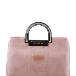 Esbeda Light Pink Textured Handbag-21