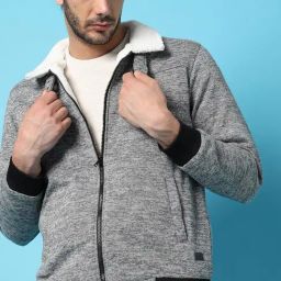 Campus Sutra Grey Regular Fit Jacket-image-83