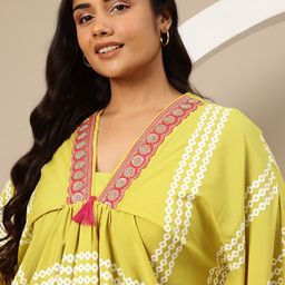Sztori Plus Size Printed Kaftan Kurti image 3