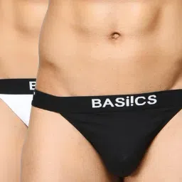 BASIICS by La Intimo Black & White Solid Briefs (Pack of 2)-picture-0