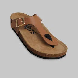 Kickers Women Leather T-Strap Flats with Buckles-image-51