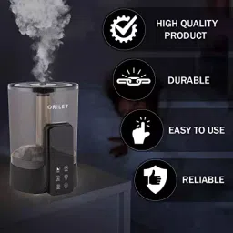ORILEY Ultrasonic Cool Mist Humidifier With Remote Control and Digital LED Display 5.5 L Capacity 22 W Corded Electric Grey, 2113 image 3