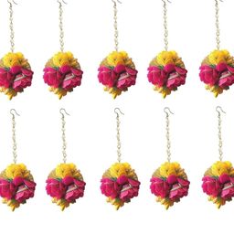 divyakosh Flower Maang Tikka Jewellery Set for Women- Wedding | Marriage | Baby Shower | Haldi | Mehandi Party in Colour for Girls & Woman (Combo of 20) Mangtika Bridal Gals | Ladies (20) image 1