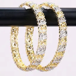 Zevarly Set Of 2 Gold Plated AD-Studded Bangles image 2