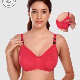 Elite Mom Solid Maternity Nursing Bra - Pink-image-11