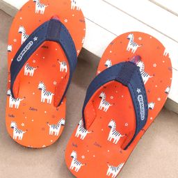 Cute Walk by Babyhug Slip On Flip Flops Zebra Print- Orange-picture-17