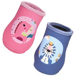 THE LITTLE LOOKERS Cute Animated Patterned Soft Stretchable Baby Feeding Bottle Cover for 125ml, 150ml to 240ml (Pink & Blue, Pack of 2)-26
