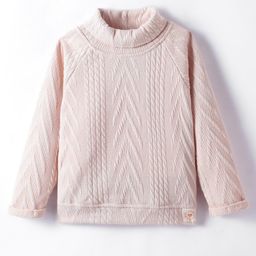 Little Kangaroos Fleece Knit Full Raglan Sleeves Solid Colour Sweatshirt - Cream-image-15
