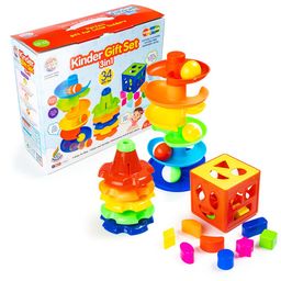 Ratnas Kinder 3 in 1 Spinning Tower, Shape Sorter Cube Stack & Spin Gift Set - Multicolour-27