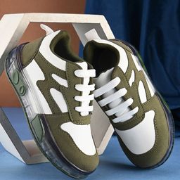 Steprite Colour Blocked Lace Up Shoes - Olive Green-image-69