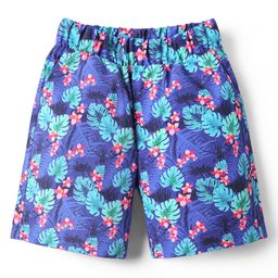Babyhug Cotton Woven Tropical Printed Swimming Trunk - Blue-image-81