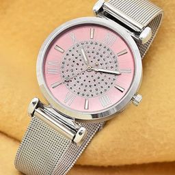 LOUIS DEVIN Women Embellished Dial & Bracelet Style Straps Analogue Watch LD-L189-PNK-CH-image-86