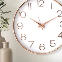 Home Centre Casablanca Luxe White & Rose Gold Analogue Wall Clock-image-50