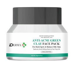 DERMA KR Anti Acne Green Clay Face Pack - 50 g-58