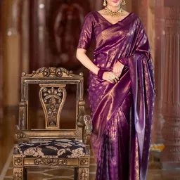 BerMondsey Ethnic Motifs Woven Design Zari Banarasi Saree-44