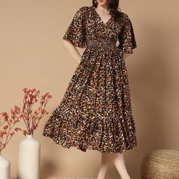 Femvy Women Print Fit & Flare Dress-picture-14