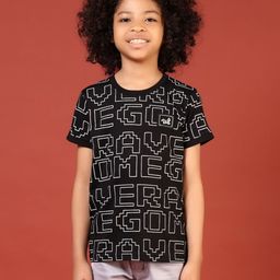 V-Mart Boys Printed Extended Sleeves Monochrome Pockets T-shirt-image-34
