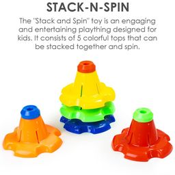 Ratnas Kinder 3 in 1 Spinning Tower, Shape Sorter Cube Stack & Spin Gift Set - Multicolour image 4
