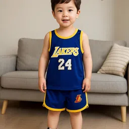 Yoonikk Boys Printed Pure Cotton Sleeveless T-shirt with Shorts-image-91
