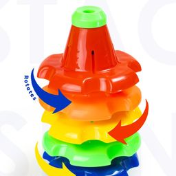 Ratnas Kinder 3 in 1 Spinning Tower, Shape Sorter Cube Stack & Spin Gift Set - Multicolour image 5