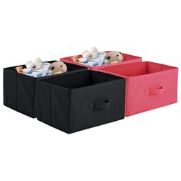 Kuber Industries Pink & Black 4 Pieces Drawer Organisers-17